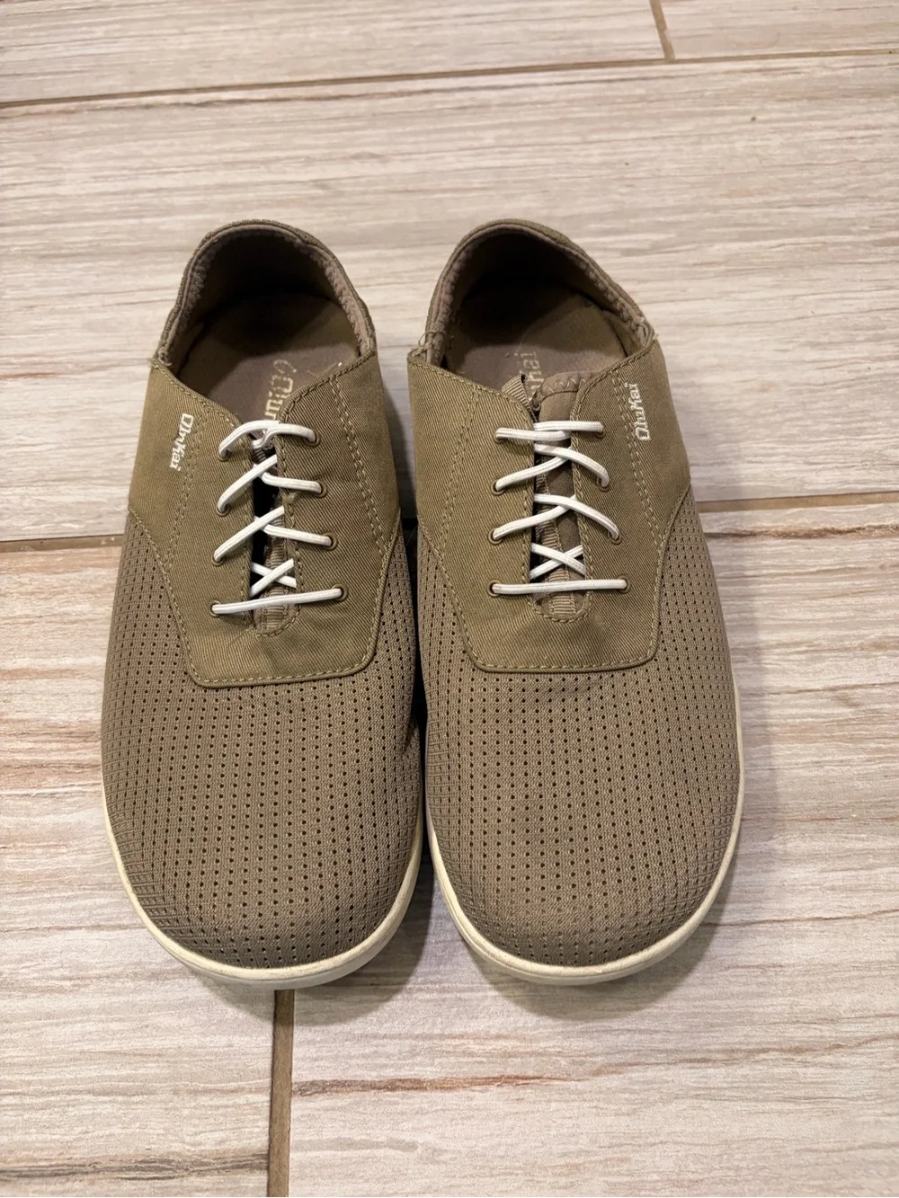 OluKai Men's Olive Green Perforated Slip-On Sneakers